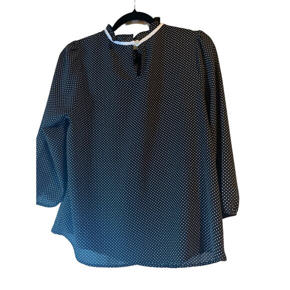 EUC Monteau Black and White Polka Dot Blouse Size XL - Picture 6 of 6